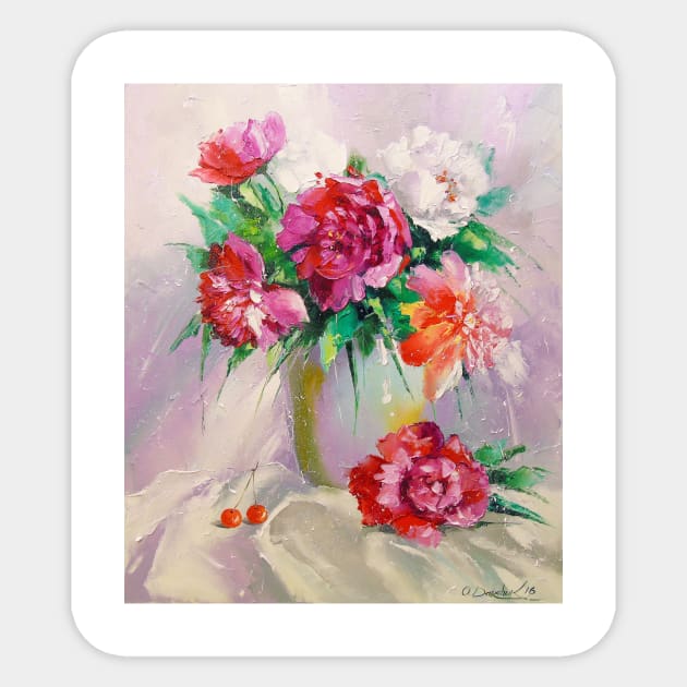 Bouquet of peonies Sticker by OLHADARCHUKART